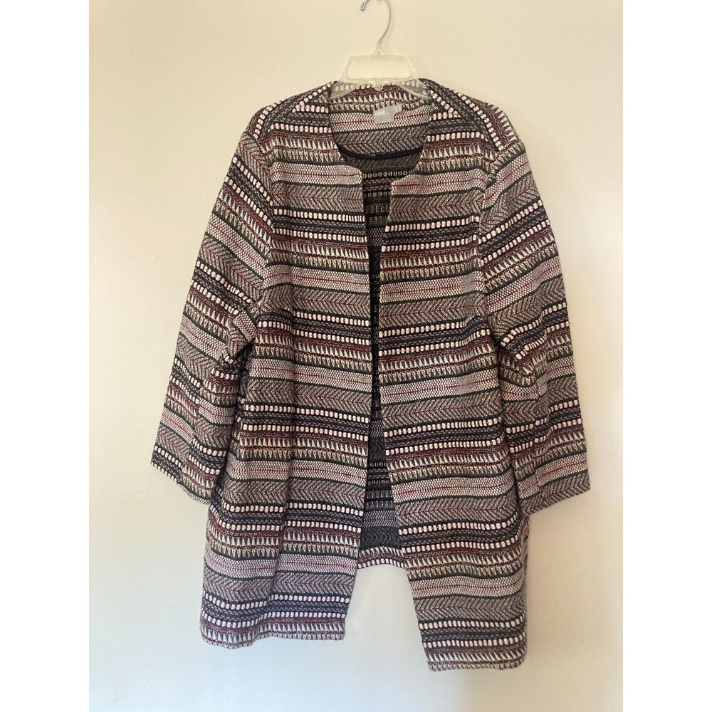 Vintage Womens ASOS Boho Striped Blazer Jacket Open Front - size 20 UK IMPORT